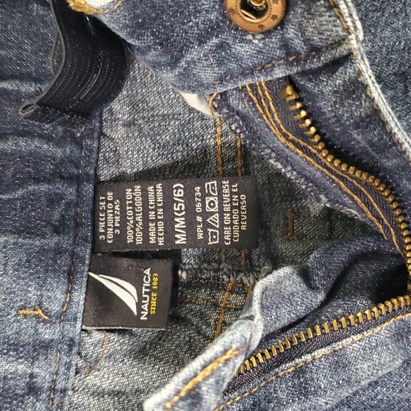 NAUTICA BOYS DENIM WITH ADJUSTABLE WAISTBAND SIZE M 5/6 - Picture 4 of 5